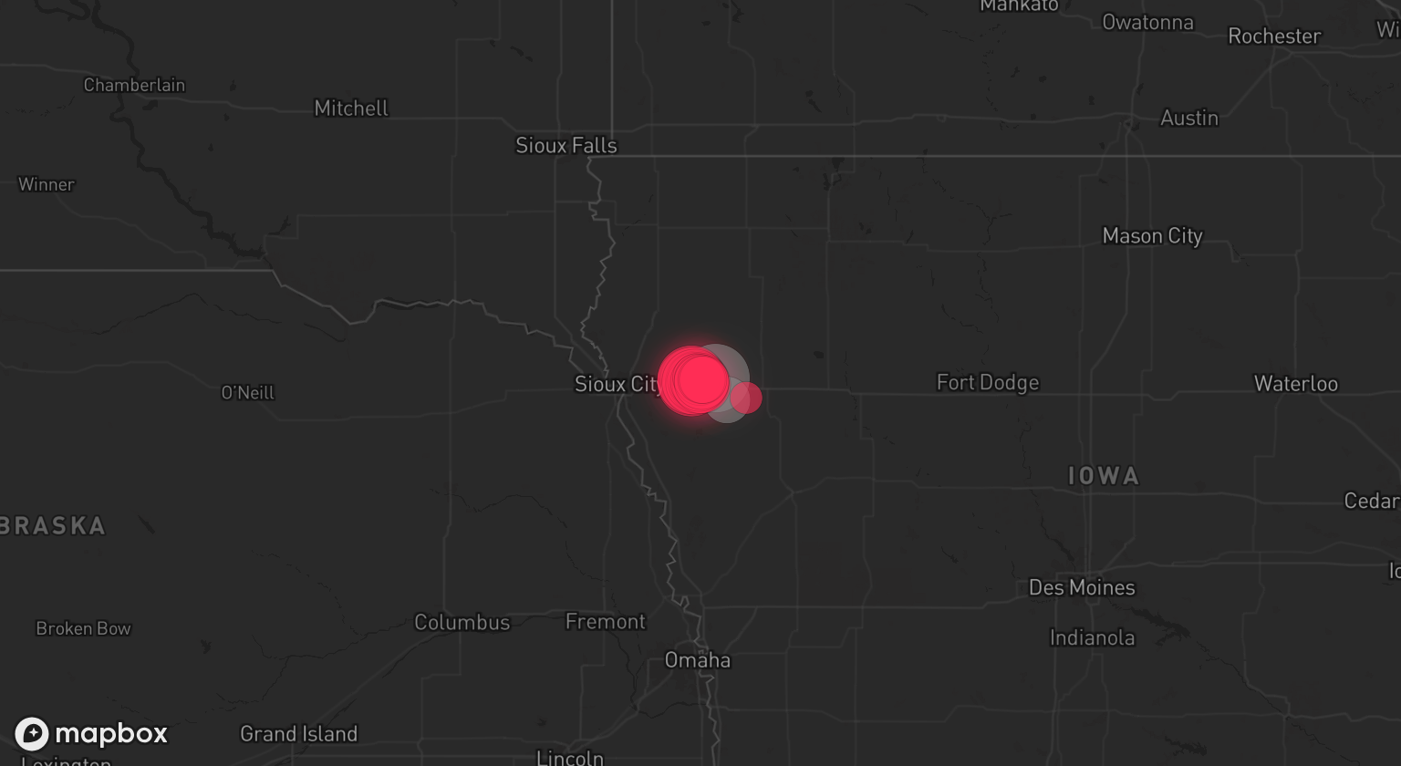 Storm warning map: Correctionville, IA