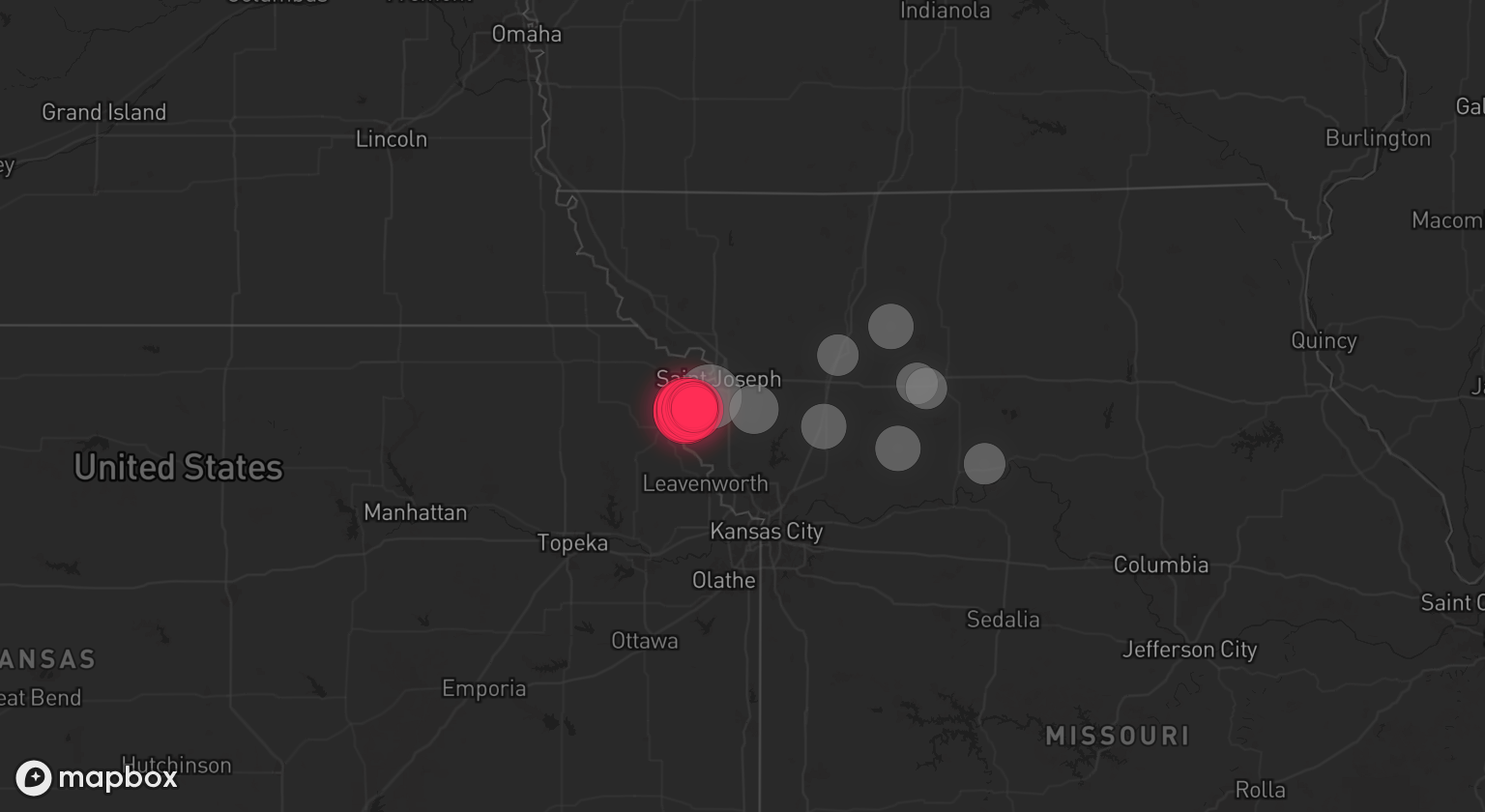 Storm warning map: St. Joseph, MO