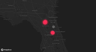 Storm warning map: Satsuma, FL
