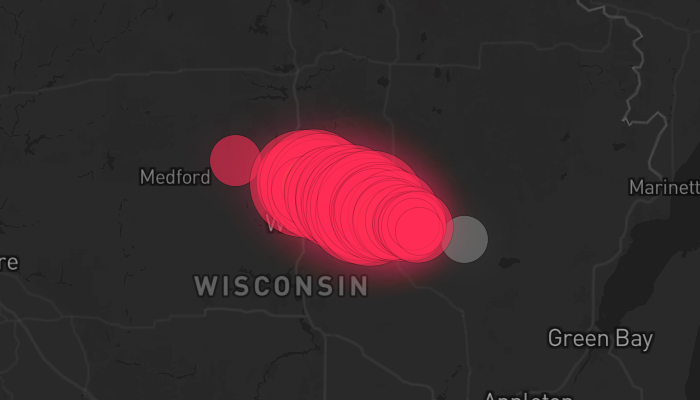 Storm warning map: Merrill, WI