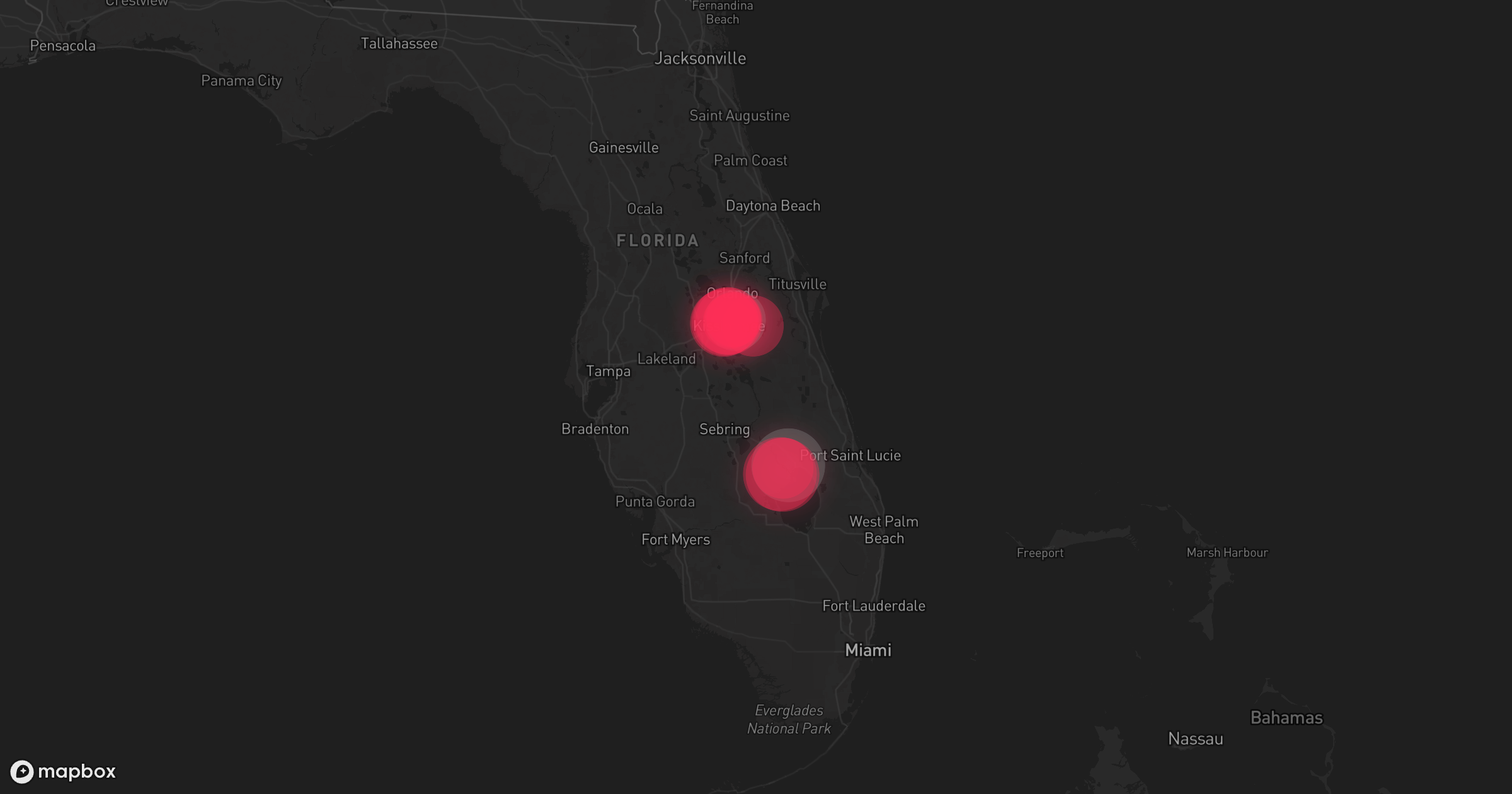 Storm warning map: Kissimmee, FL