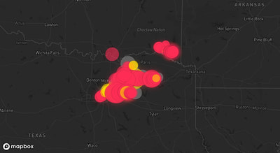 Storm warning map: Rowlett, TX