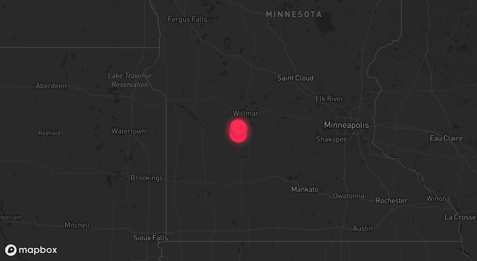 Storm warning map: Renville, MN