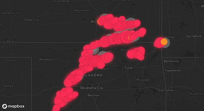 Storm warning map: Wichita, KS