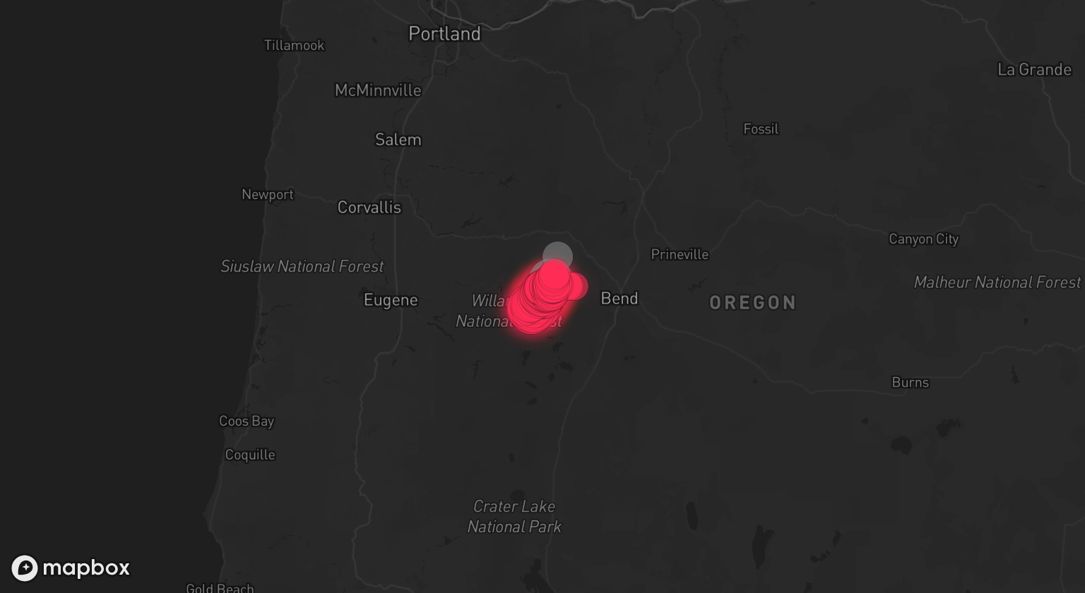 Storm warning map: McKenzie Bridge, OR
