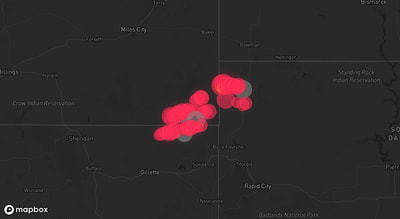 Storm warning map: Hulett, WY