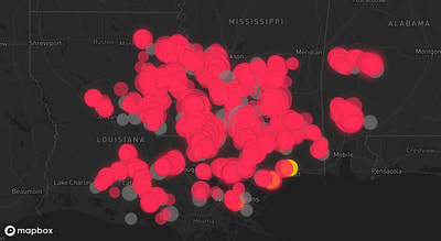 Storm warning map: Bay St. Louis, MS