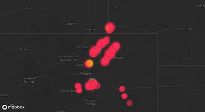 Storm warning map: Parker, CO