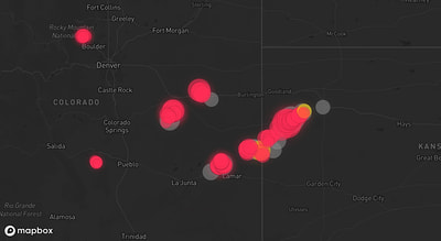 Storm warning map: Arriba, CO