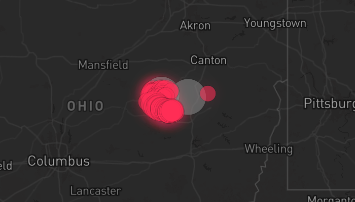 Storm warning map: Millersburg, OH
