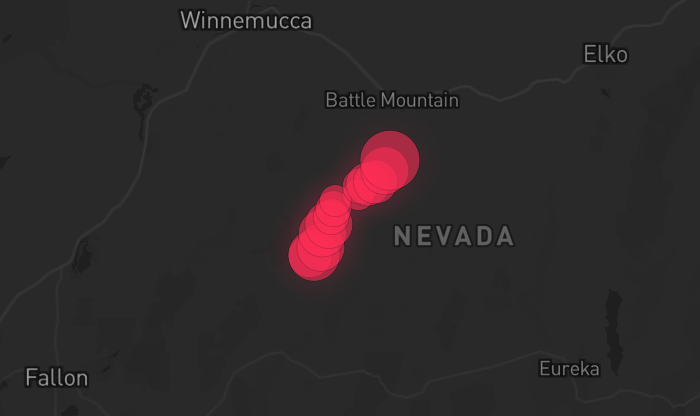 Storm warning map Battle Mountain 4/10/2026