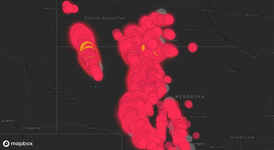 Storm warning map: Cody, NE