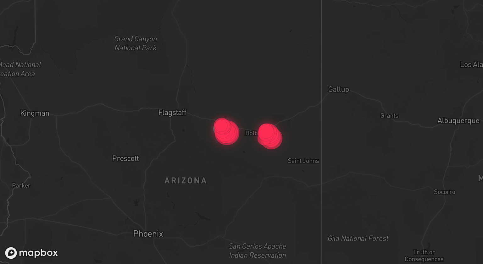 Storm warning map: Holbrook, AZ