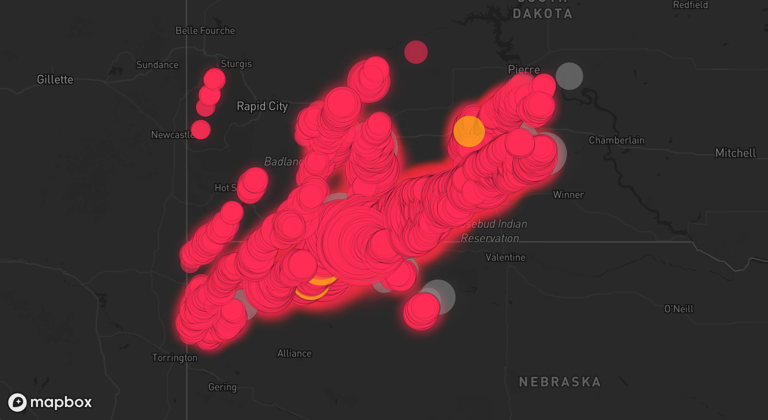 Storm warning map: Nenzel, NE