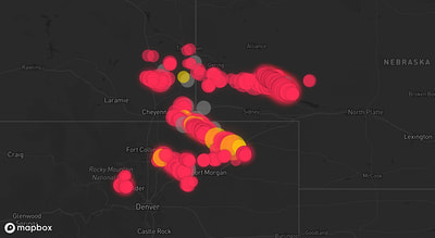 Storm warning map: Cheyenne, WY