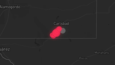 Storm warning map: Carlsbad, NM